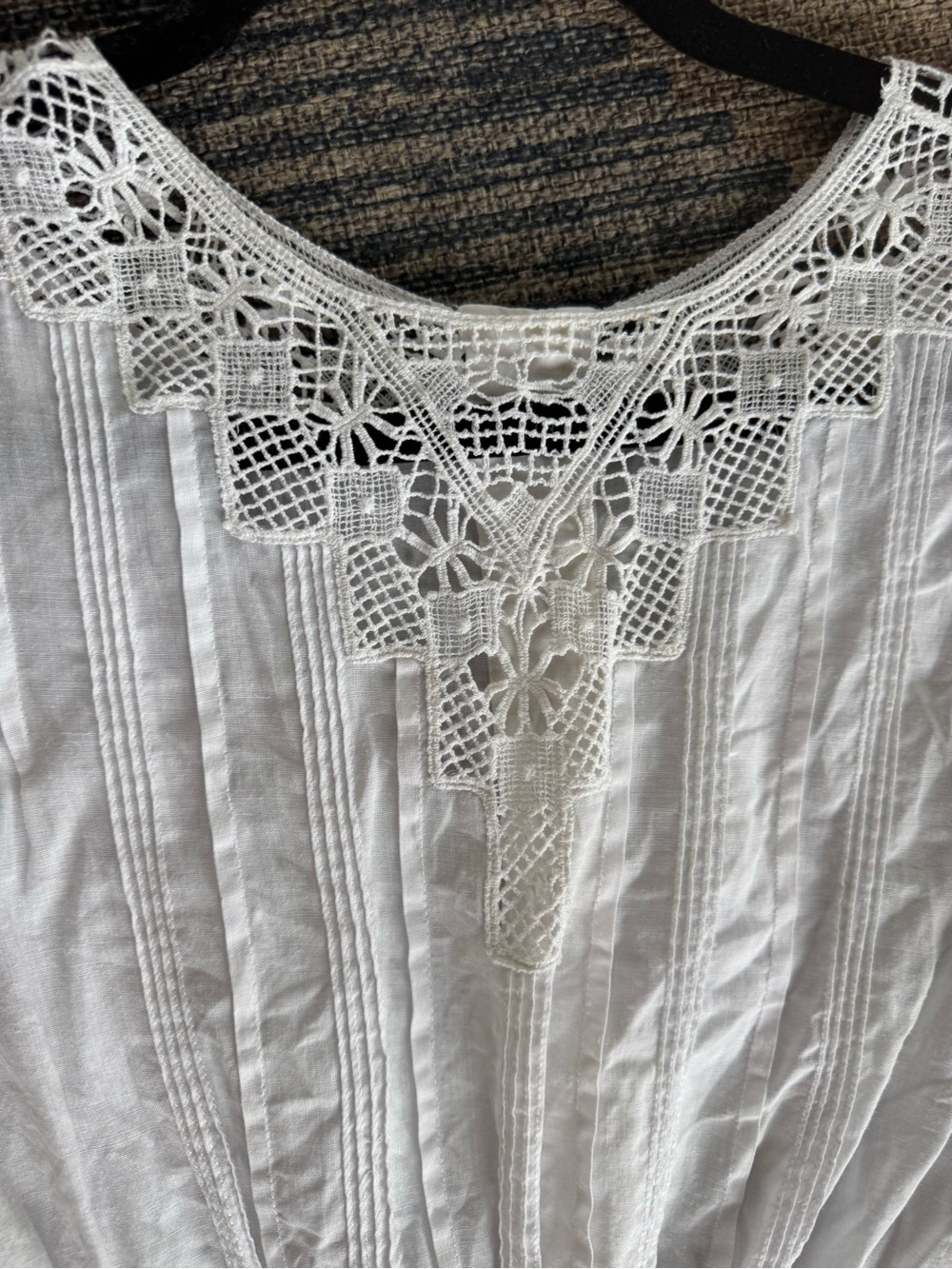 Doen White Lace-Trim Cotton Blouse - Picture 3 of 5